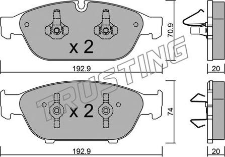 Trusting 969.0 - Brake Pad Set, disc brake onlydrive.pro