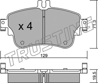 Trusting 980.0 - Тормозные колодки, дисковые, комплект onlydrive.pro