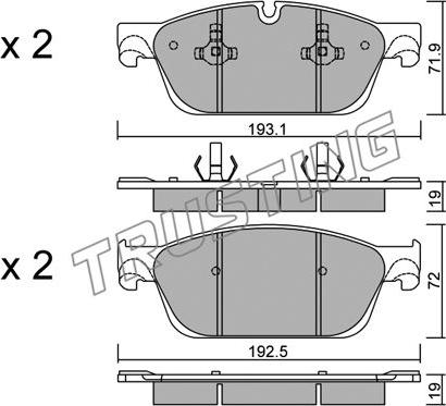 Trusting 983.0 - Brake Pad Set, disc brake onlydrive.pro