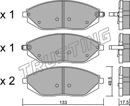 Trusting 925.0 - Brake Pad Set, disc brake onlydrive.pro