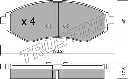 Trusting 524.0 - Тормозные колодки, дисковые, комплект onlydrive.pro