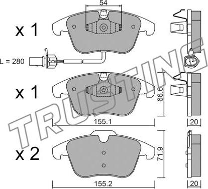 Trusting 691.2 - Brake Pad Set, disc brake onlydrive.pro