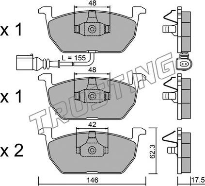 Trusting 1052.0 - Brake Pad Set, disc brake onlydrive.pro