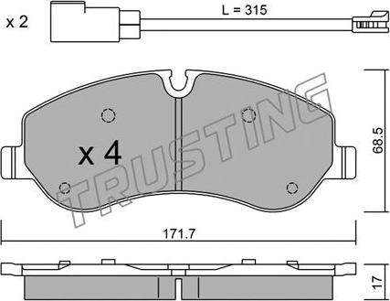 Trusting 1006.0 - Тормозные колодки, дисковые, комплект onlydrive.pro