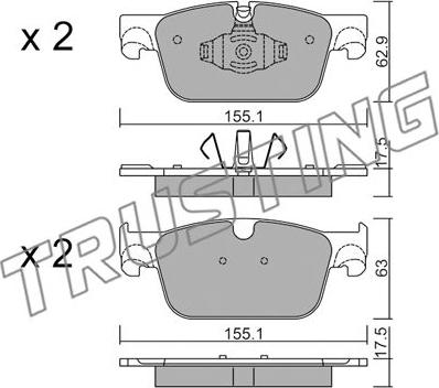 Trusting 1119.0 - Brake Pad Set, disc brake onlydrive.pro