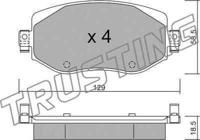 Trusting 1110.0 - Тормозные колодки, дисковые, комплект onlydrive.pro