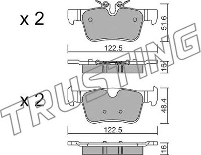 Trusting 1121.0 - Тормозные колодки, дисковые, комплект onlydrive.pro