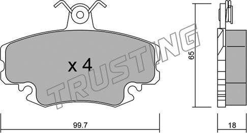 Trusting 122.0 - Тормозные колодки, дисковые, комплект onlydrive.pro