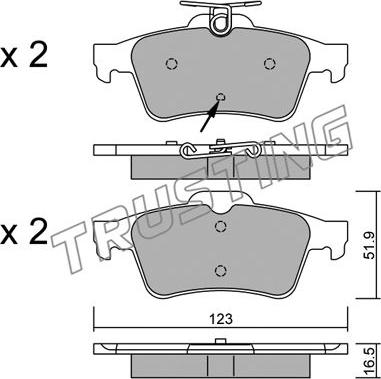 Trusting 346.2 - Brake Pad Set, disc brake onlydrive.pro