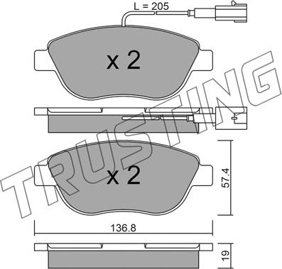 Trusting 331.3 - Тормозные колодки, дисковые, комплект onlydrive.pro