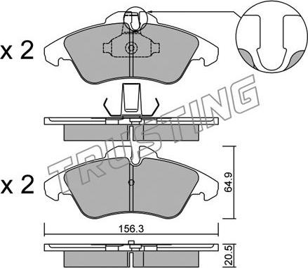 Trusting 265.1 - Brake Pad Set, disc brake onlydrive.pro