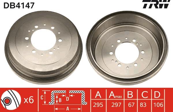 TRW DB4147 - Brake Drum onlydrive.pro