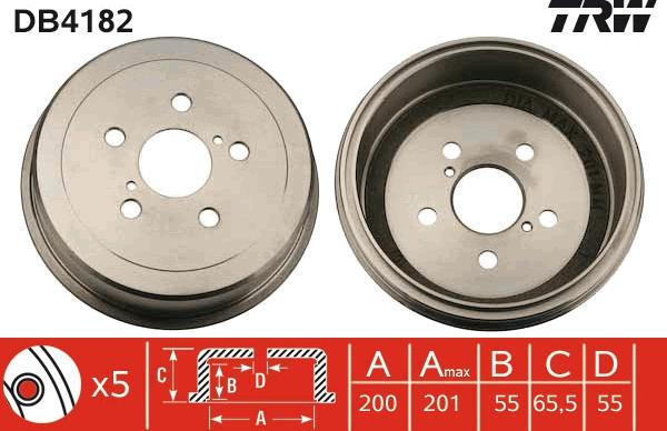 TRW DB4182 - Brake Drum onlydrive.pro