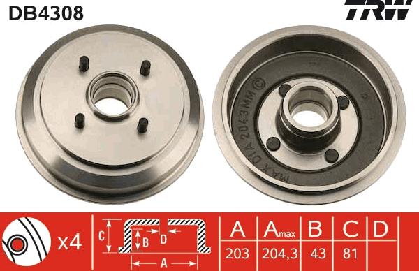 TRW DB4308 - Piduritrummel onlydrive.pro