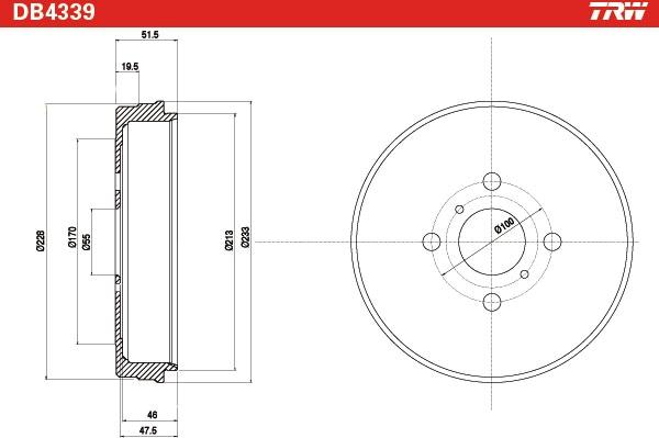 TRW DB4339 - Brake Drum onlydrive.pro