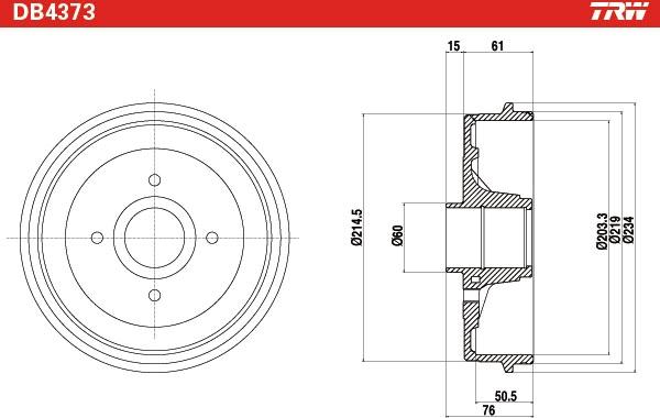 TRW DB4373 - Brake Drum onlydrive.pro