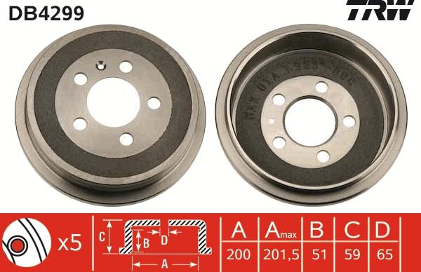 TRW DB4299 - Brake Drum onlydrive.pro