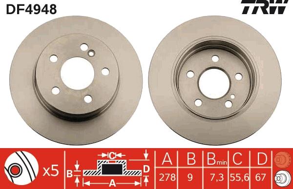 TRW DF4948 - Bremžu diski onlydrive.pro