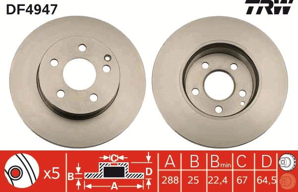 TRW DF4947 - Bremžu diski onlydrive.pro