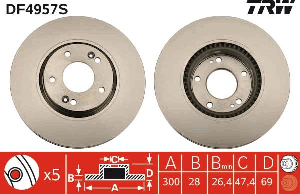 TRW DF4957S - Brake Disc onlydrive.pro