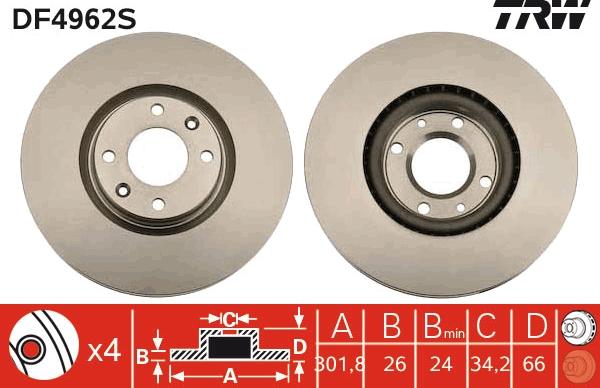 TRW DF4962S - Brake Disc onlydrive.pro