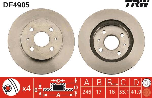 TRW DF4905 - Brake Disc onlydrive.pro