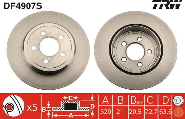 TRW DF4907S - Brake Disc onlydrive.pro