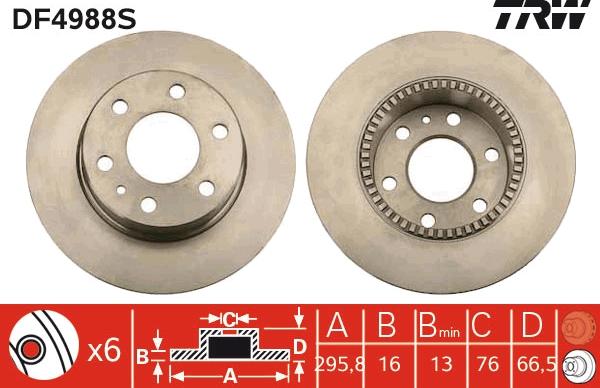 TRW DF4988S - Brake Disc onlydrive.pro