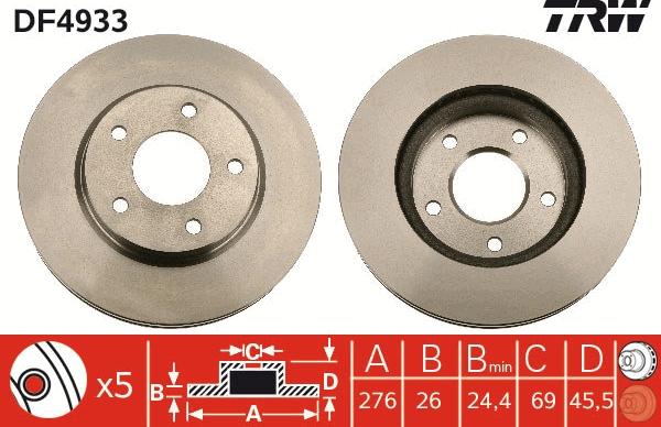 TRW DF4933 - Piduriketas onlydrive.pro