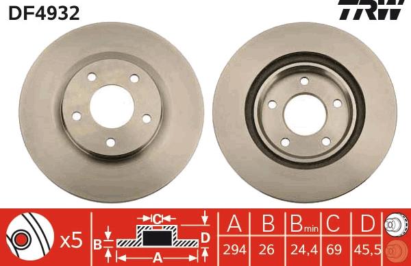 TRW DF4932 - Brake Disc onlydrive.pro