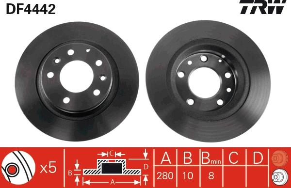 TRW DF4442 - Brake Disc onlydrive.pro