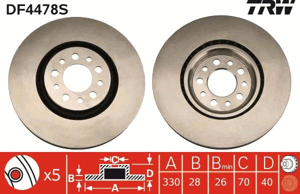 TRW DF4478S - Brake Disc onlydrive.pro