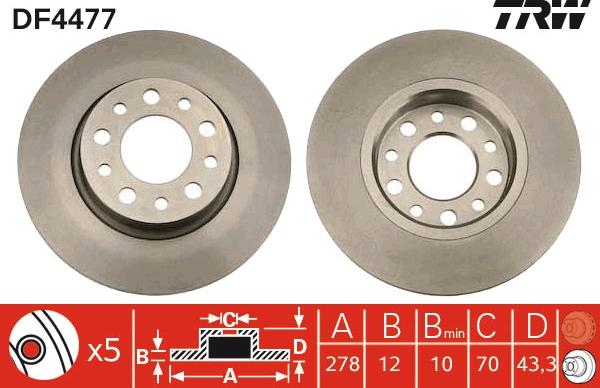 TRW DF4477 - Bremžu diski onlydrive.pro