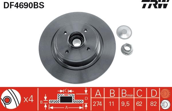 TRW DF4690BS - Brake Disc onlydrive.pro