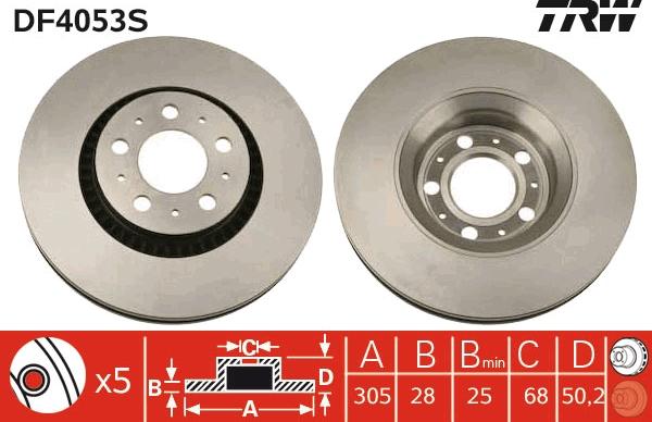 TRW DF4053S - Brake Disc onlydrive.pro