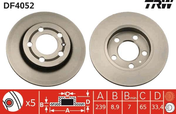 TRW DF4052 - Bremžu diski onlydrive.pro