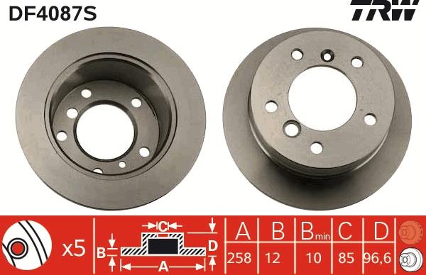 TRW DF4087S - Brake Disc onlydrive.pro