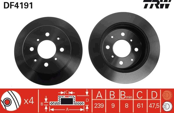 TRW DF4191 - Bremžu diski onlydrive.pro