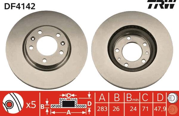 TRW DF4142 - Brake Disc onlydrive.pro