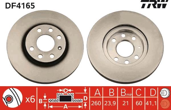 TRW DF4165 - Piduriketas onlydrive.pro