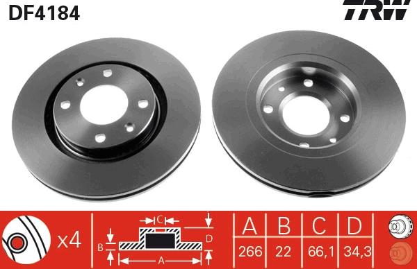 TRW DF4184 - Brake Disc onlydrive.pro