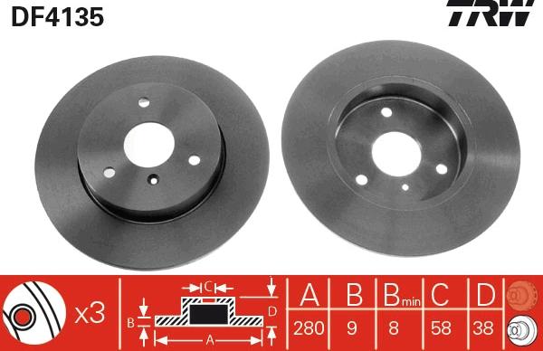 TRW DF4135 - Brake Disc onlydrive.pro