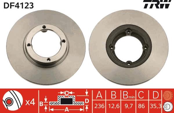 TRW DF4123 - Brake Disc onlydrive.pro