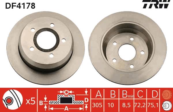 TRW DF4178 - Brake Disc onlydrive.pro