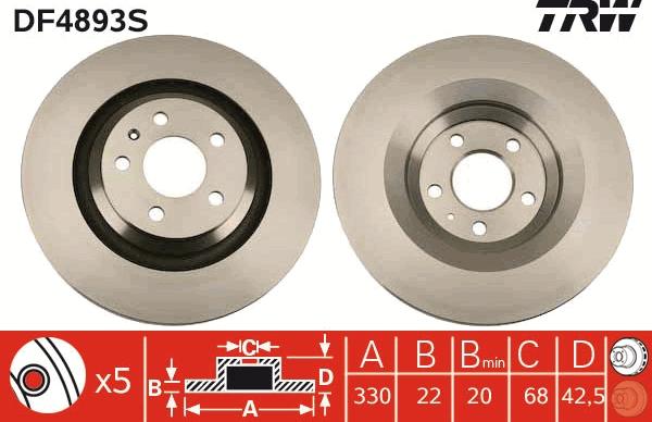 TRW DF4893S - Brake Disc onlydrive.pro