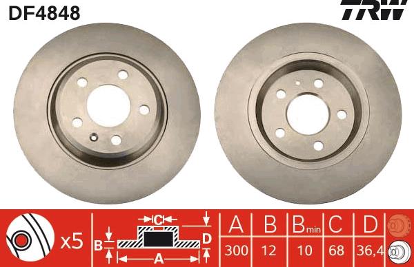 TRW DF4848 - Brake Disc onlydrive.pro