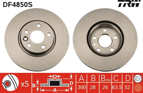 TRW DF4850S - Brake Disc onlydrive.pro