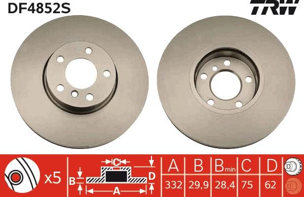 TRW DF4852S - Brake Disc onlydrive.pro