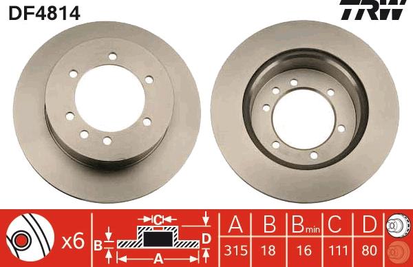 TRW DF4814 - Brake Disc onlydrive.pro