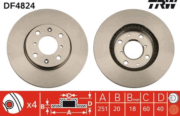 TRW DF4824 - Brake Disc onlydrive.pro